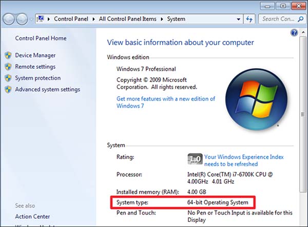 Windows 비트를 확인하세요