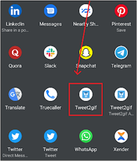 앱에서 tweet2gif를 선택하세요