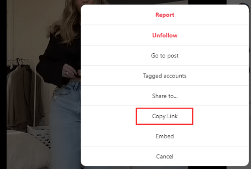 인스타그램 영상 링크 복사