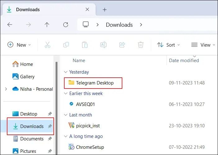 텔레그램 데스크탑 폴더를 찾으세요