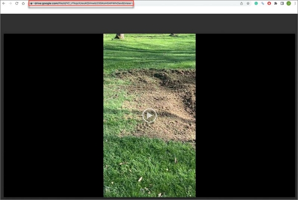 공유된 비디오 URL을 Chrome 브라우저에 붙여넣으세요.