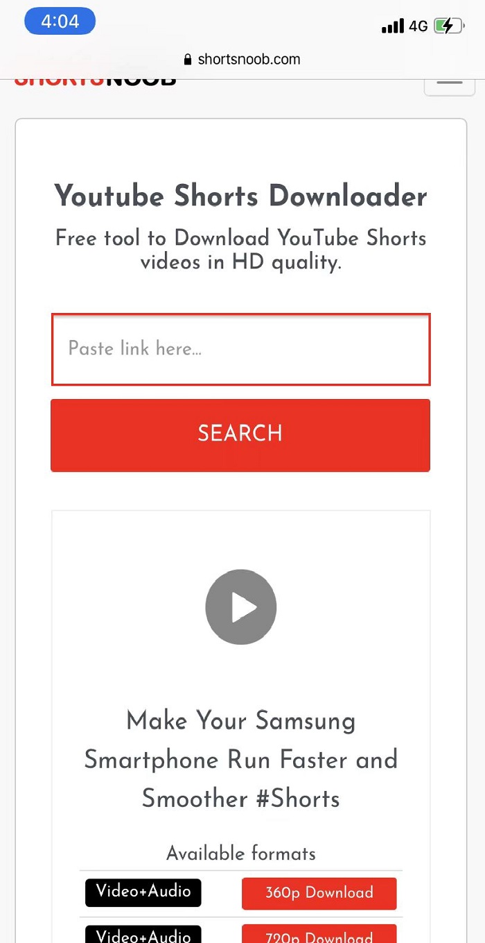 YouTube Shorts 동영상 다운로드