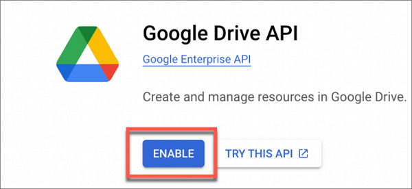구글 드라이브 API 활성화