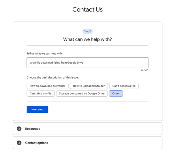 Google 드라이브 도움말 센터에 문의하세요.