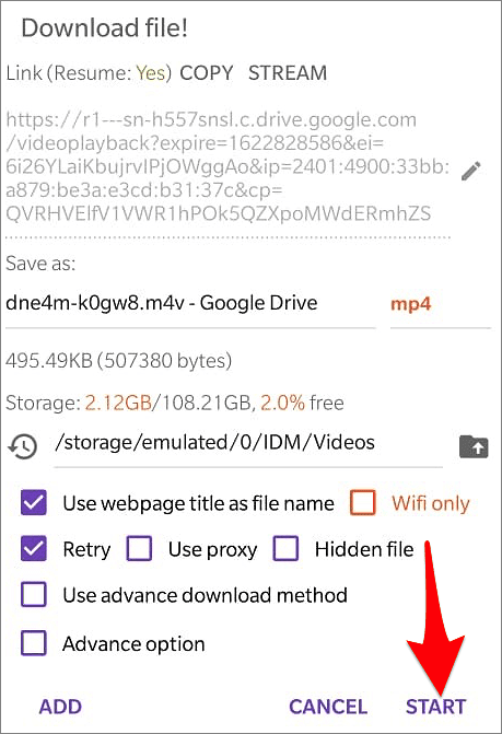 Google 드라이브 비디오를 Android에 다운로드