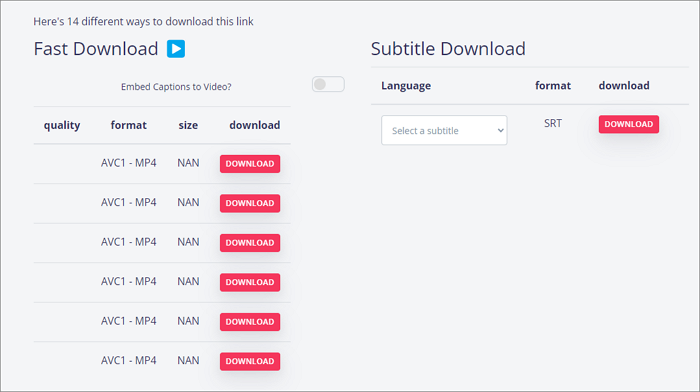 keepvid에서 다운로드 품질을 선택하세요