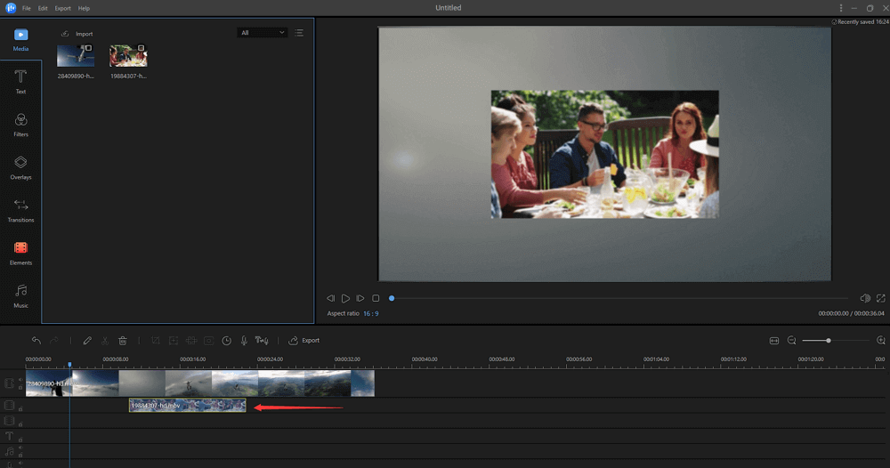 타임 라인 조정