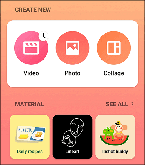 안드로이드에서  비디오 프로젝트 선택