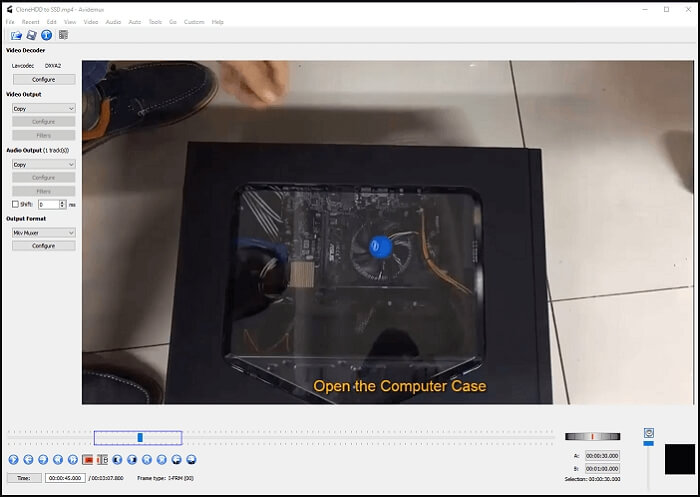 Avidemux는 Windows용 무료 비디오 클리퍼입니다.