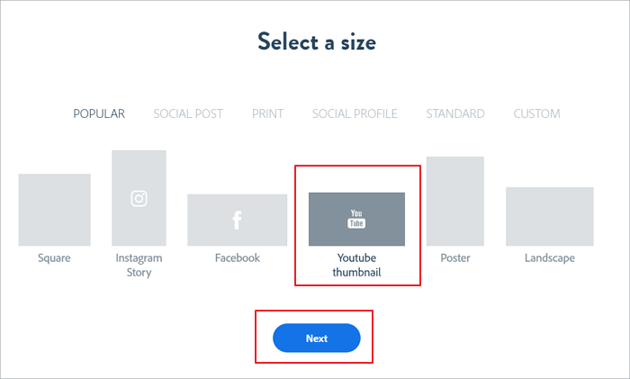 Adobe Spark를 사용하여 YouTube 썸네일 생성1