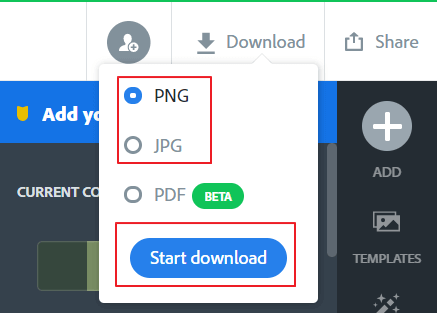 Adobe Spark를 사용하여 YouTube 썸네일 생성5