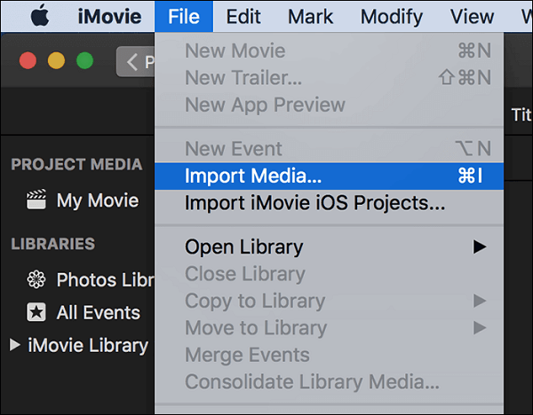 imovie 영상 추가