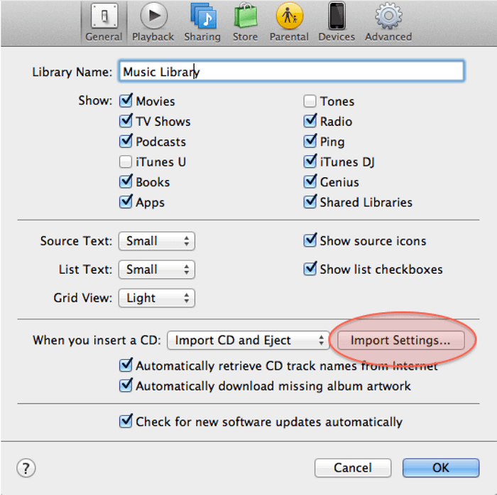 아이튠즈 선택 버튼