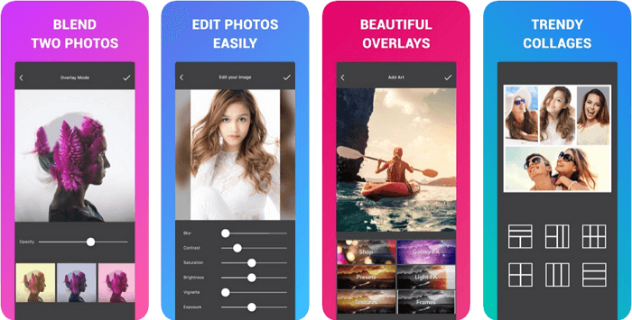 piclay 사진 혼합 오버레이 메인 화면