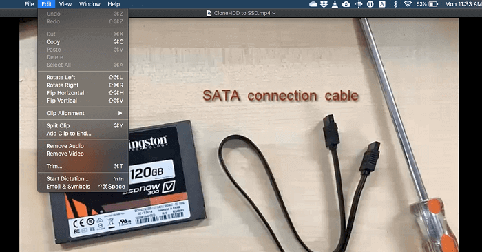 QuickTime Player를 사용하여 비디오 회전