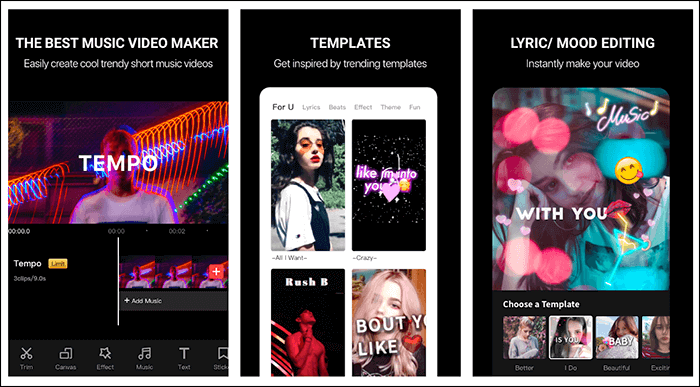 템포 뮤직 비디오 편집기
