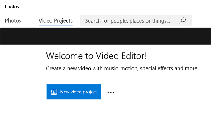 내장 비디오 편집기 열기