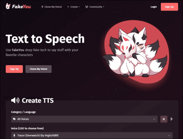 fakeyou 음성 변환기