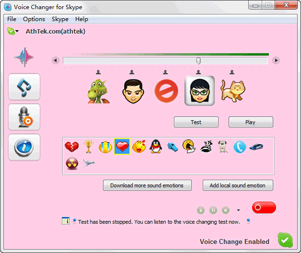 Skype용 AthTek 보이스 체인저