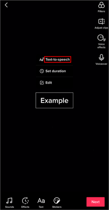 텍스트 음성 변환 기능 선택