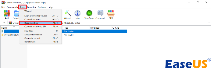 도구 탭에 액세스하여 복구 보관 기능을 선택하세요