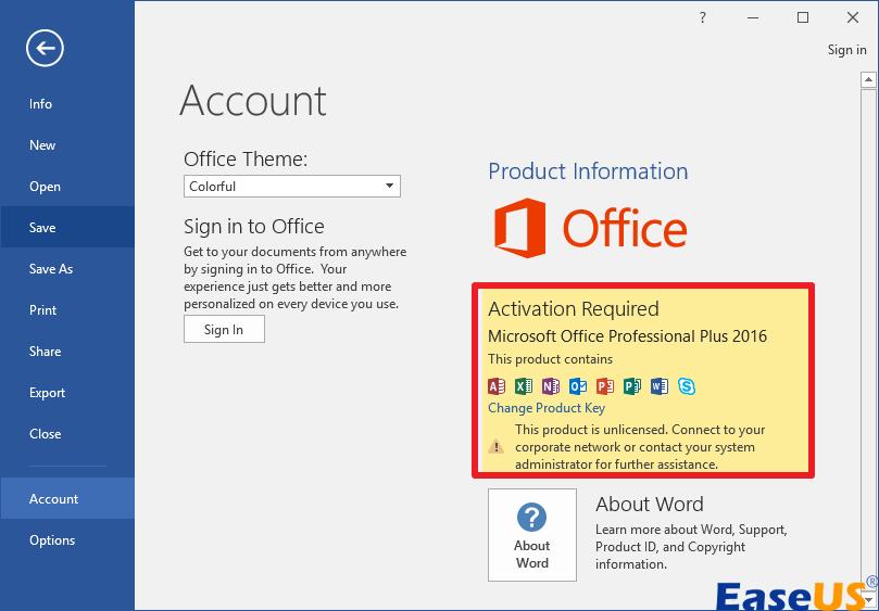 활성화가 필요하거나 제품을 활성화하세요
