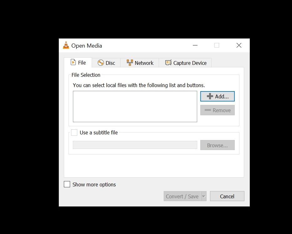 VLC에 미디어 추가