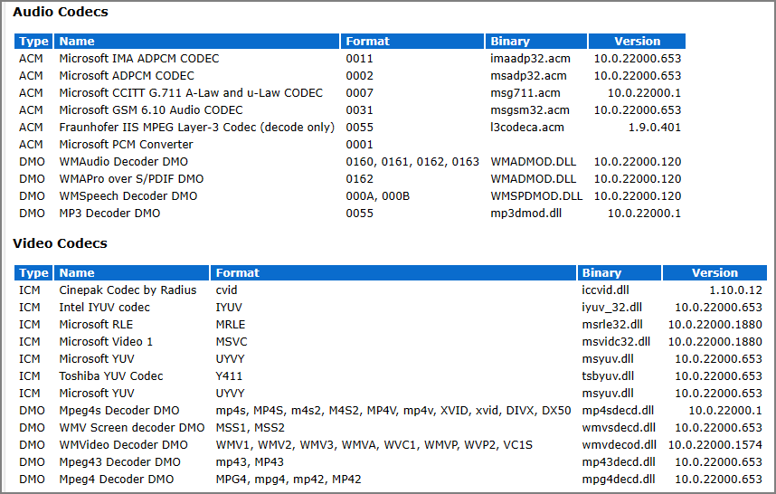 오디오 및 비디오 코덱