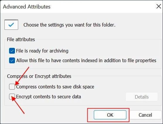 두 옵션을 모두 선택하고 적용을 클릭하세요.