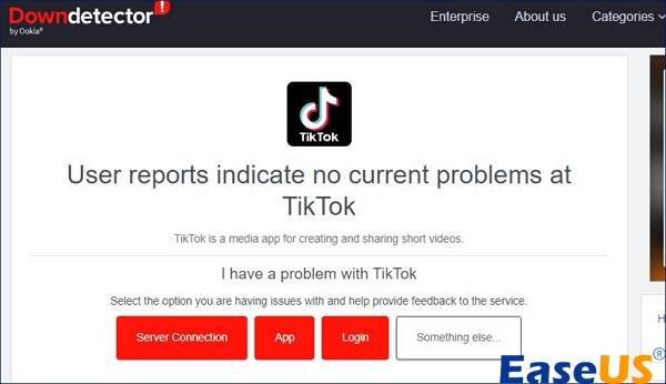 check tiktok server status