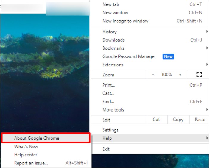 구글 크롬에 대해 선택
