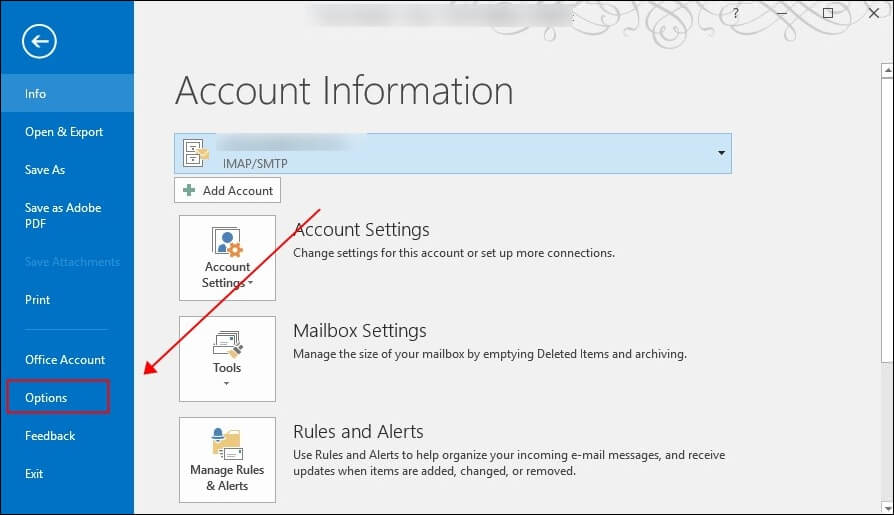 옵션을 누르세요