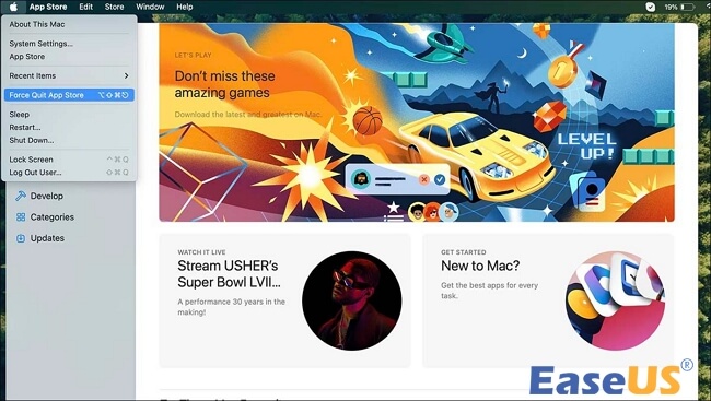 강제 종료 애플리케이션을 선택하세요