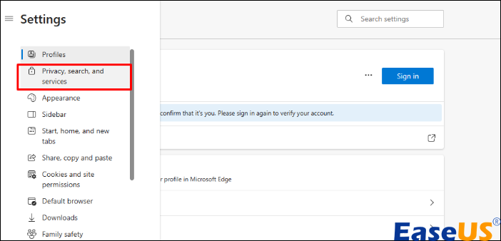개인정보 보호 검색 및 서비스 선택