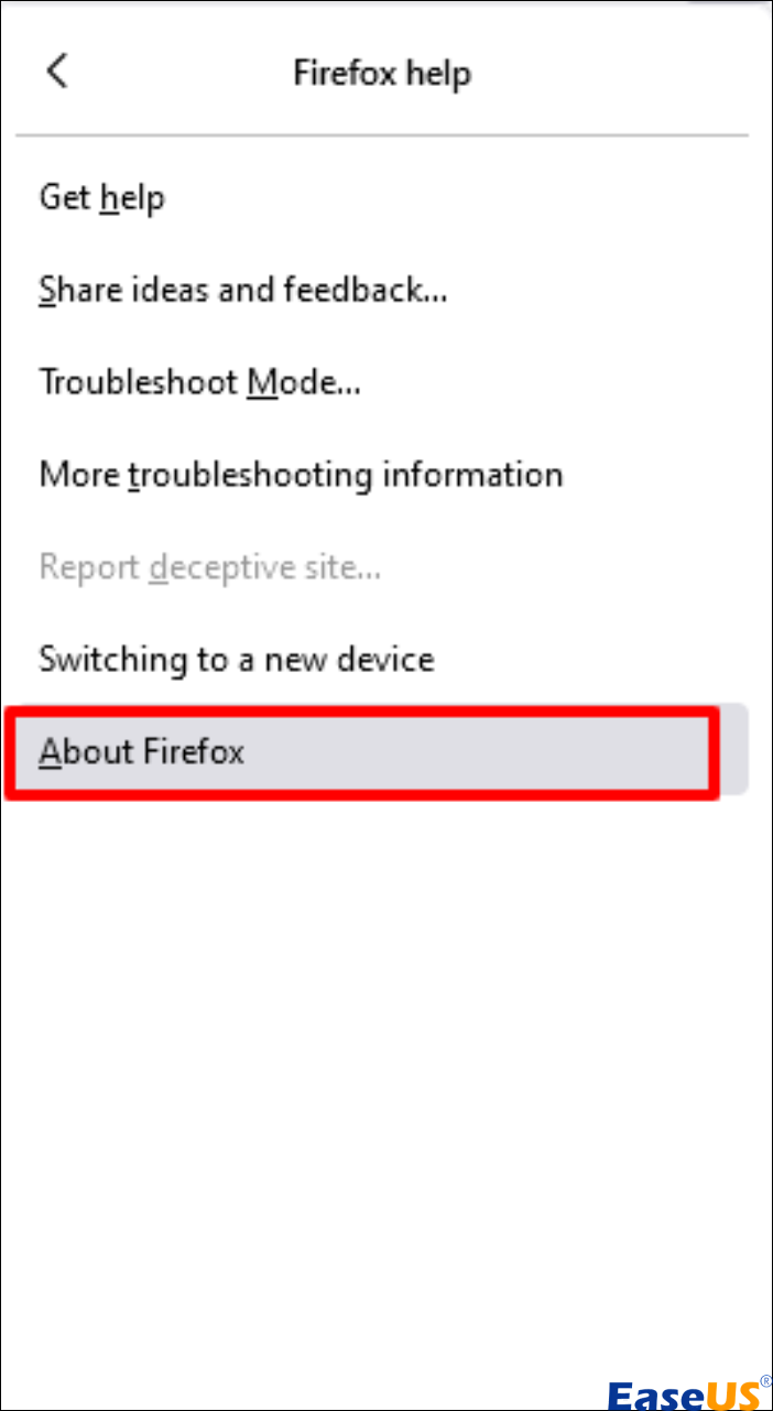 파이어폭스에 대해 선택