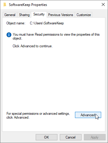보안 탭으로 이동하여 고급 옵션을 클릭하세요.