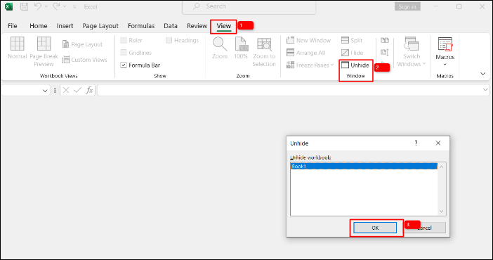 보기 탭을 클릭하세요