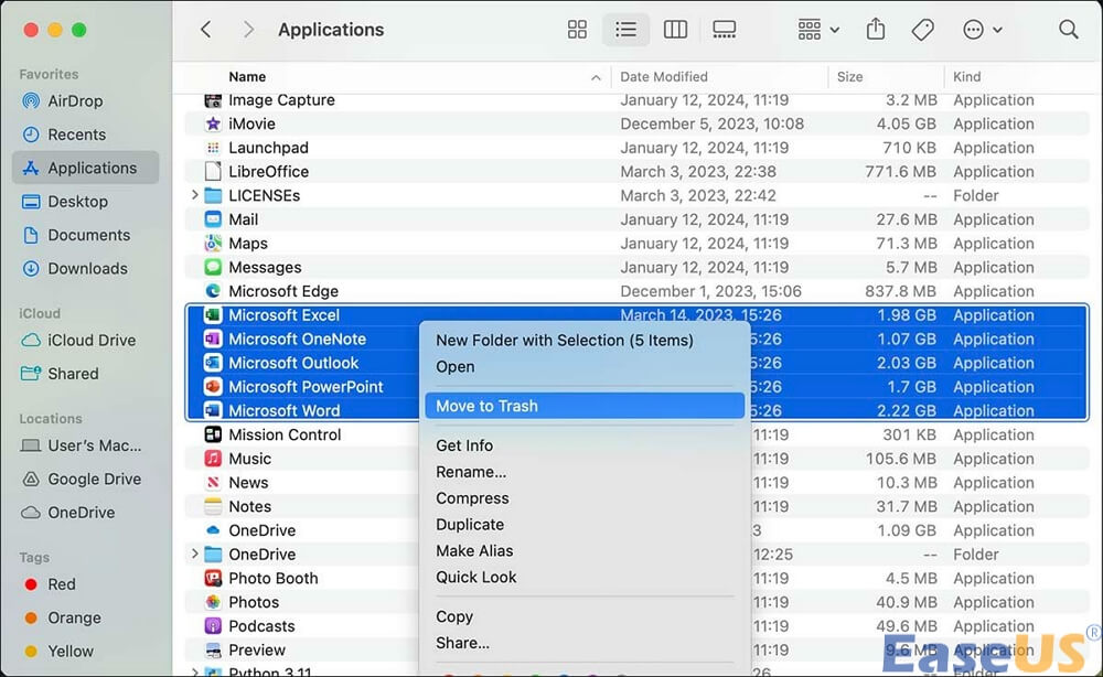 모든 Microsoft 앱 삭제