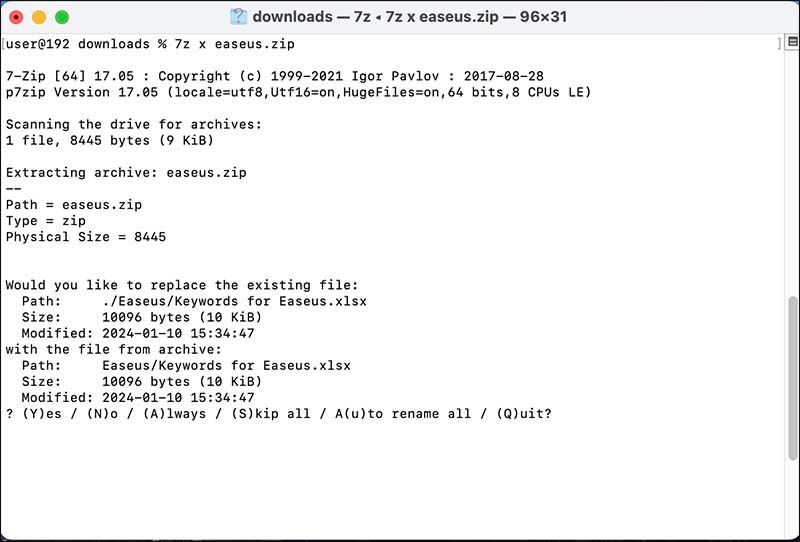 zip 파일 내용 추출