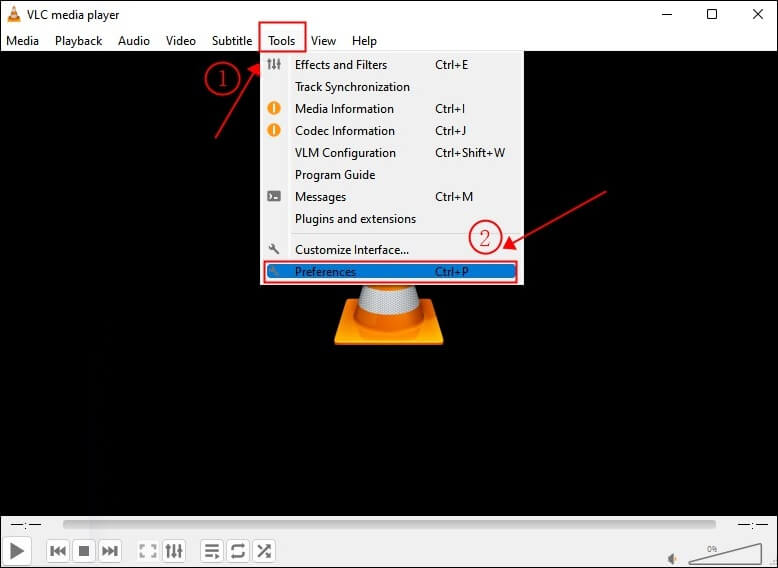 환경 설정을 선택