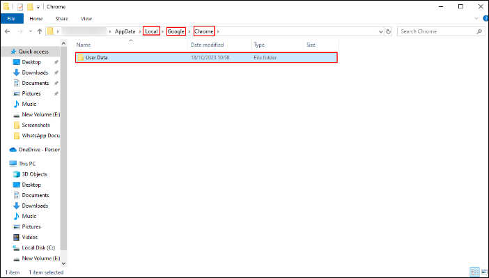 사용자 데이터로 이동