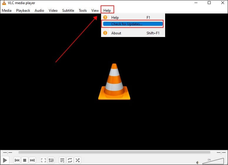 업데이트 확인을 선택하세요