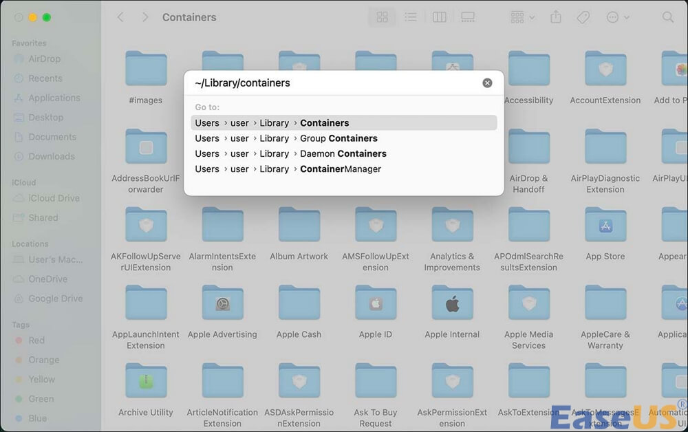 유형 라이브러리 컨테이너