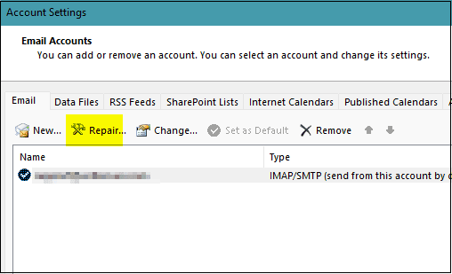 수리 옵션을 누르세요