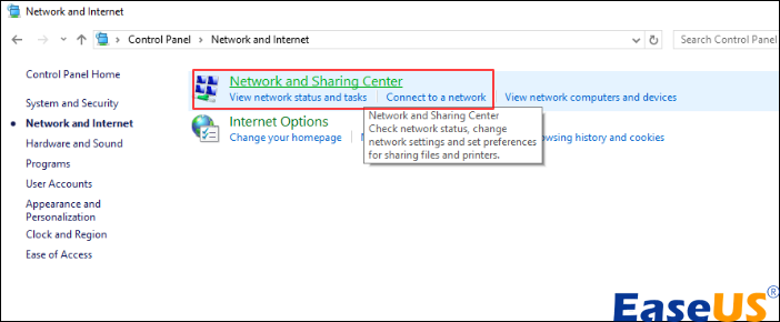 네트워크 및 공유 센터