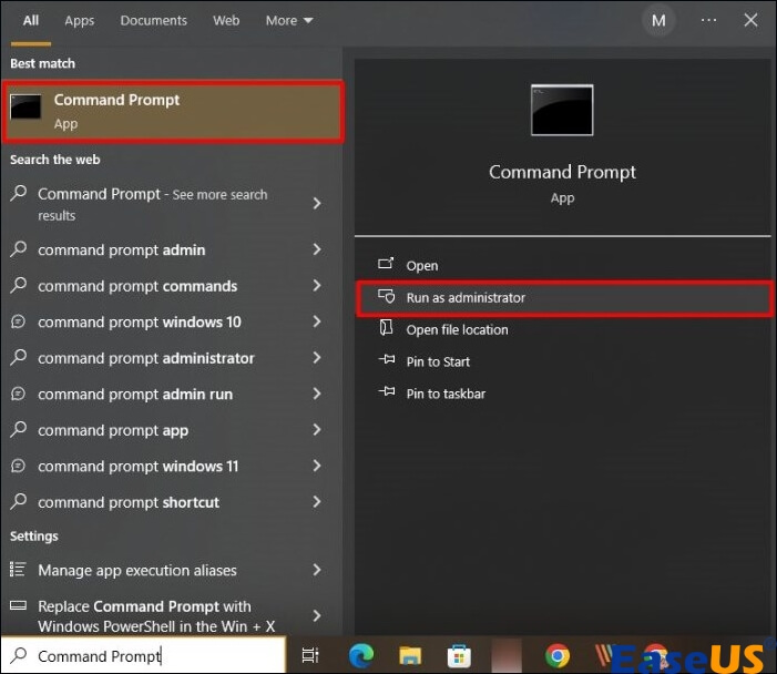 명령 프롬프트를 입력하세요