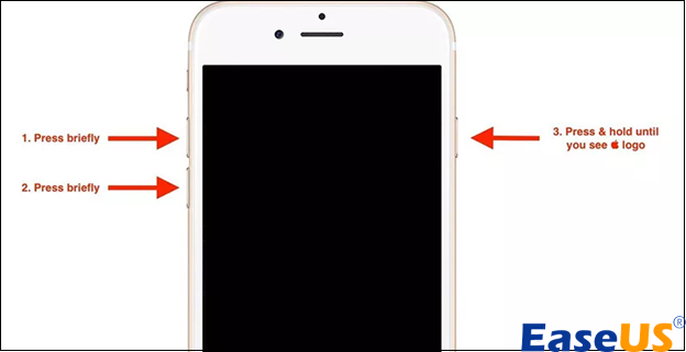 press and hold the power button until the apple logo appears