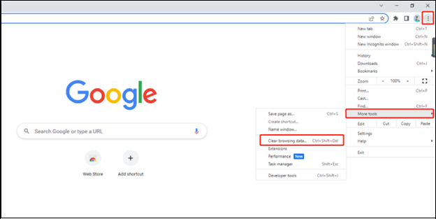 브라우저 캐시 및 쿠키 제거
