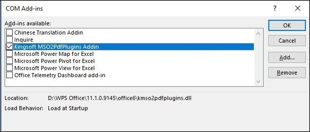 Excel에서 불필요한 추가 기능 제거
