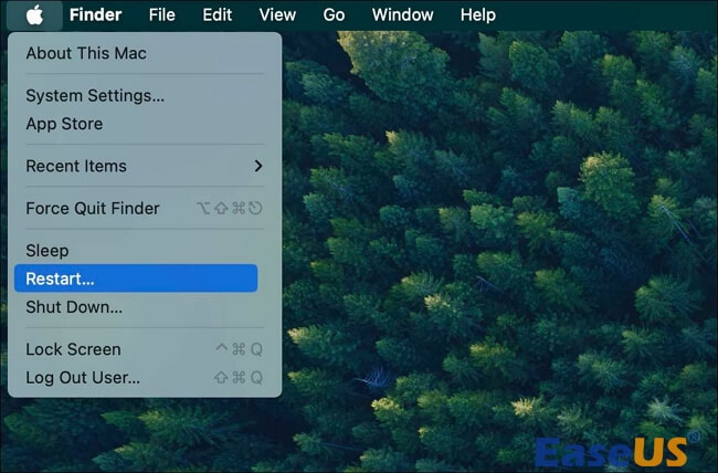 Mac 기기를 재시작하세요
